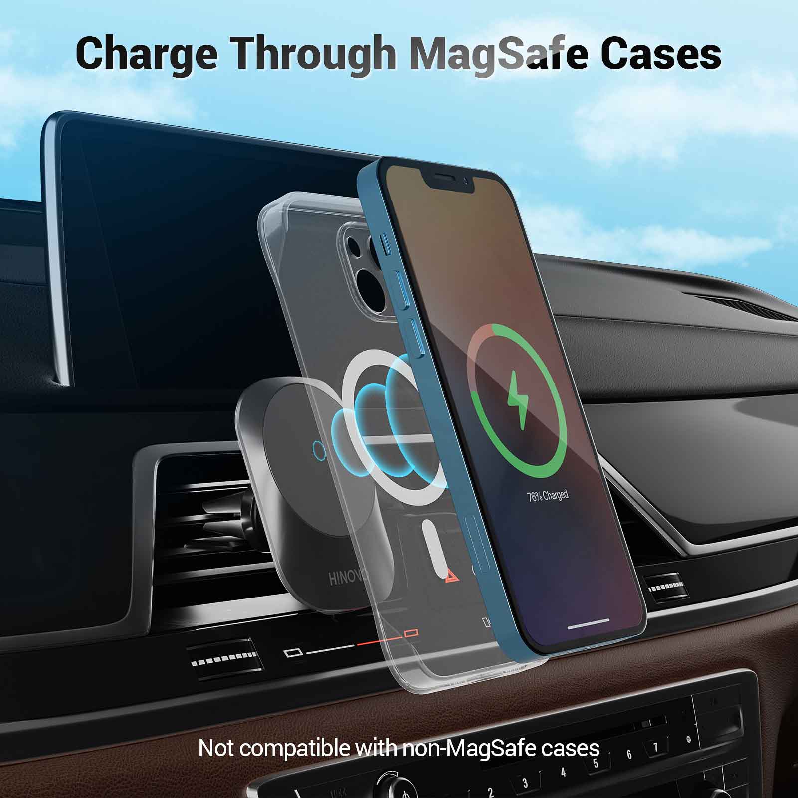 Refurbished HINOVO MC1-2 15W Magnetic Wireless Car charger
