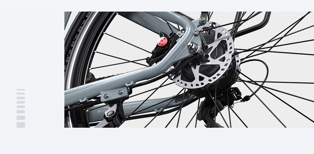 V&eacute;lo &eacute;lectrique ONESPORT OT05 MAX, moteur 250 W, batterie 36 V 22,5 Ah, autonomie 140 km, vitesse maximale 25 km/h, capteur de couple, transmission Shimano 7 vitesses, freins &agrave; disque hydrauliques, suspension avant, contr&ocirc;le via application Bluetooth - Gris