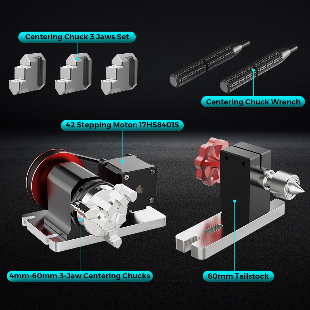 Refurbished TWO TREES 4th Axis CNC Rotary Module Kit for TTC450 Laser