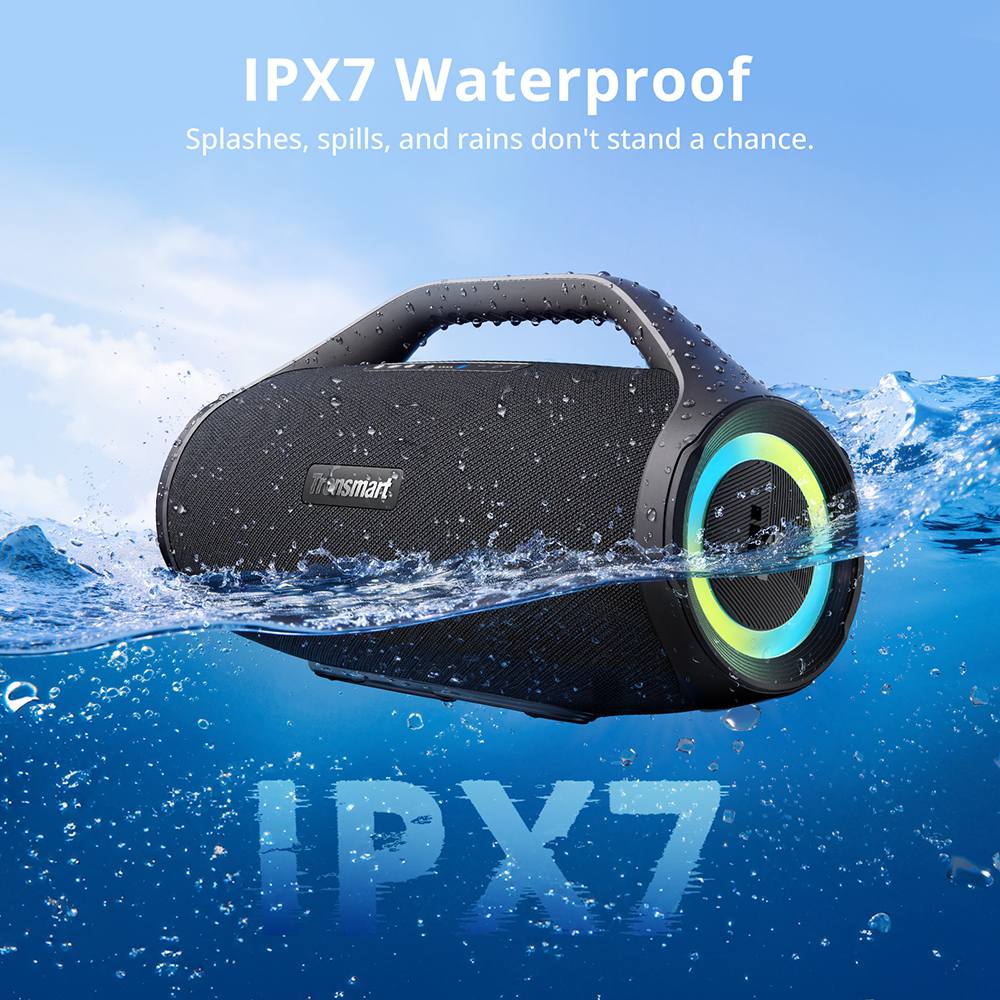 Tronsmart Bang 2 Max hordozhat&oacute; partihangsz&oacute;r&oacute;, 200 W-os 2.2.2 csatorn&aacute;s hangz&aacute;s, IPX7 v&iacute;z&aacute;ll&oacute;s&aacute;g, ak&aacute;r 34 &oacute;r&aacute;s lej&aacute;tsz&aacute;si idő, Auracast&trade;, Bluetooth 6.0, RGB f&eacute;nyek, alkalmaz&aacute;svez&eacute;rl&eacute;s