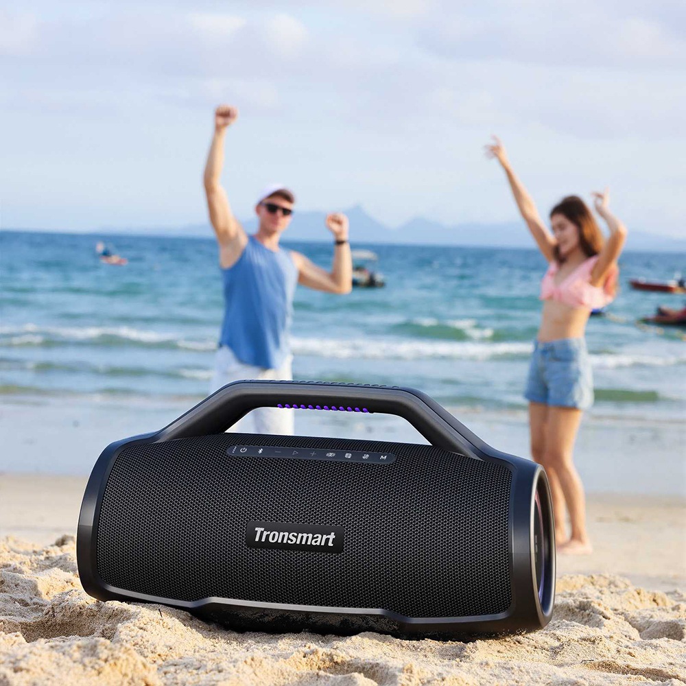 Tronsmart Bang Max Tragbarer Party-Lautsprecher, 130 W, 3-Wege-Sound, IPX6 wasserdicht, 24 Stunden Akkulaufzeit, TWS & TuneConn, App-Steuerung, dynamische LED-Beleuchtung &ndash; Schwarz