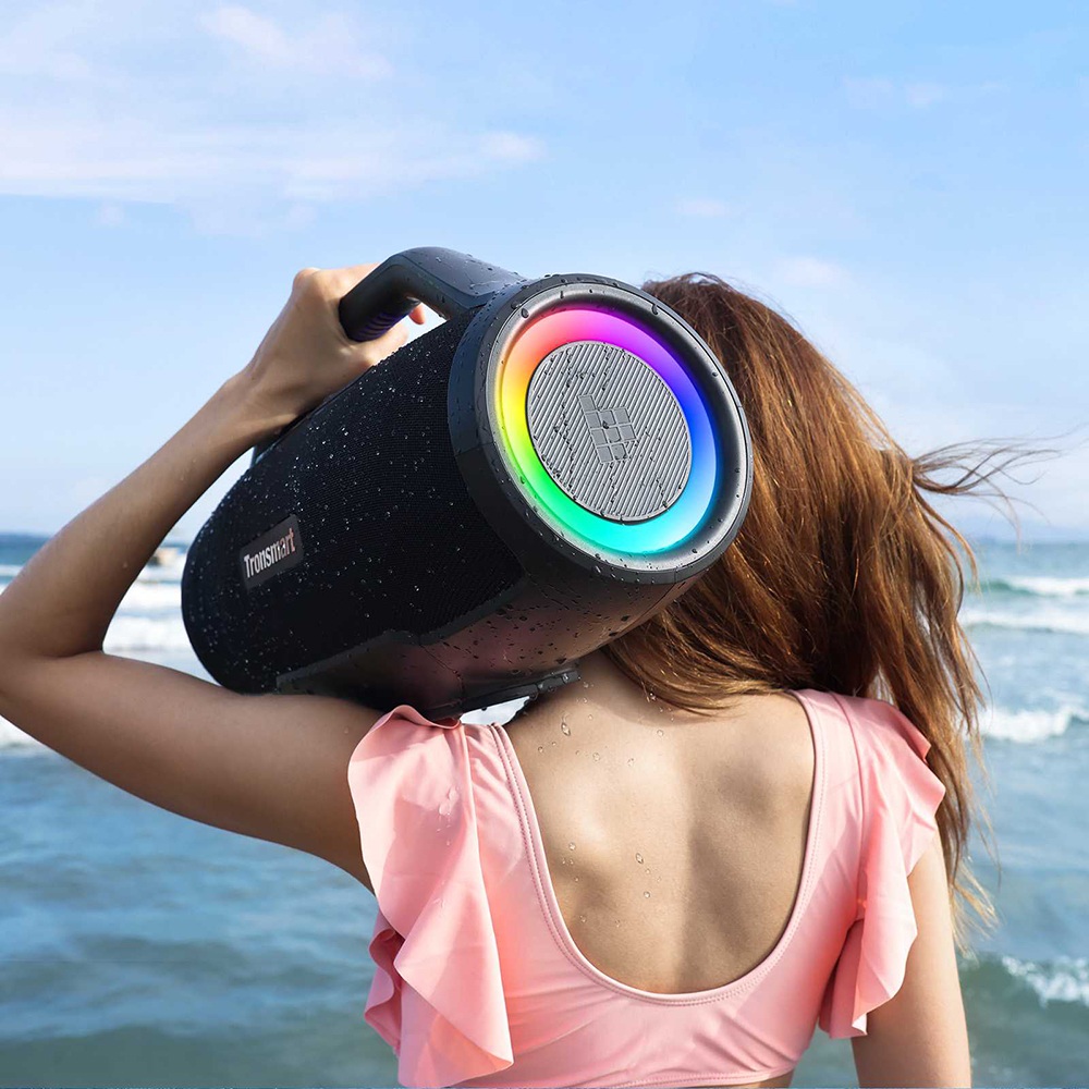 Tronsmart Bang Max Tragbarer Party-Lautsprecher, 130 W, 3-Wege-Sound, IPX6 wasserdicht, 24 Stunden Akkulaufzeit, TWS & TuneConn, App-Steuerung, dynamische LED-Beleuchtung &ndash; Schwarz