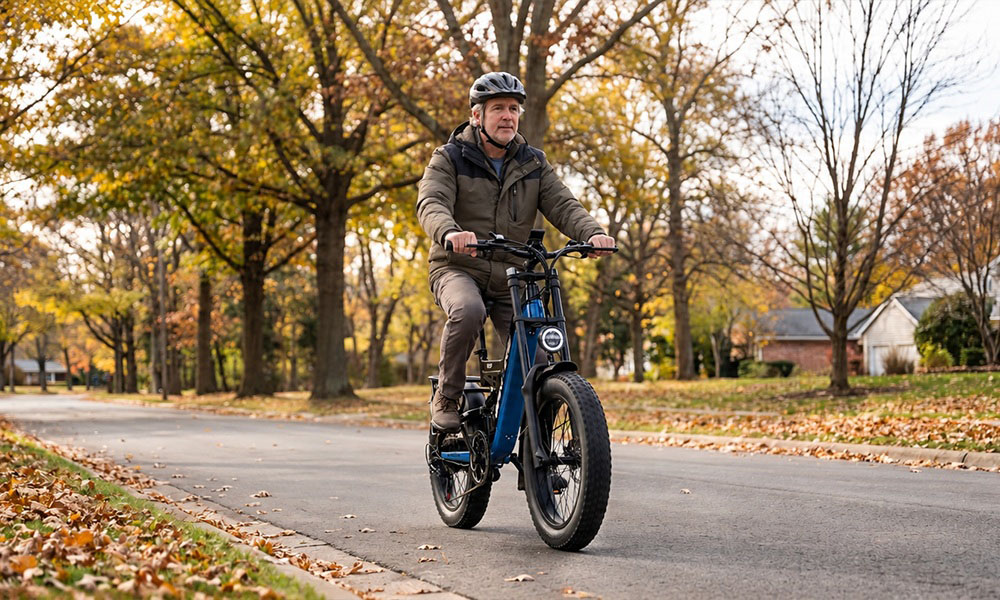 V&eacute;lo &eacute;lectrique V9, moteur sans balais de 250 W, batterie amovible 48 V 19,2 Ah, autonomie maximale de 110 km, couple de 90 N&middot;m, pneus larges 20 x 4 pouces, triple suspension, 7 vitesses, freins &agrave; disque hydrauliques de 180 mm, charge maximale de 150 kg - Noir et blanc