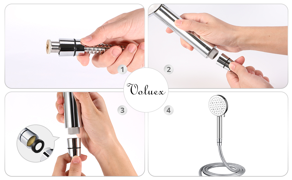 Refurbished Showerhead, 3 Spray Modes, Water-saving, Easy to Install - Gray