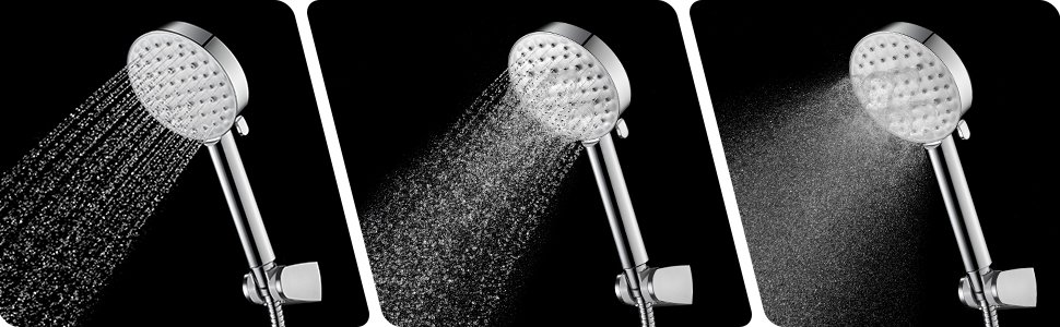 Refurbished Showerhead, 3 Spray Modes, Water-saving, Easy to Install - Gray