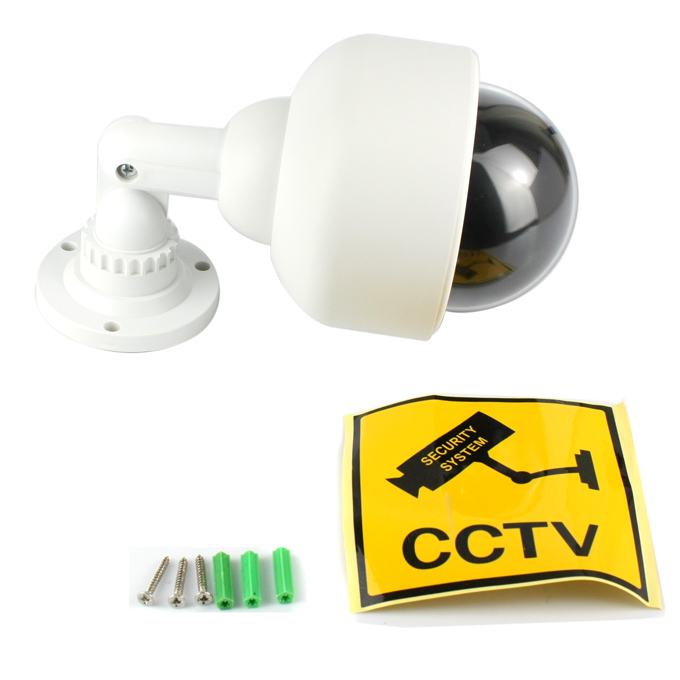 Dummy Simulation Dome Security Camera with Red Blinking LED Light