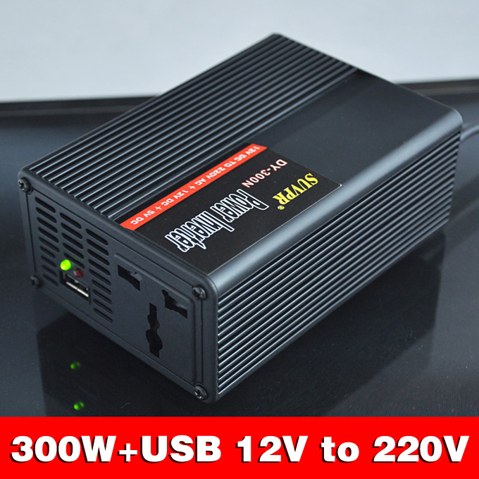 300W DC 12V zu AC 220V Kfz-Wechselrichter-Adapter USB-Anschluss DY-300N