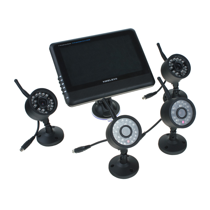 7 Inch HD LCD Screen 4CH Digital Wireless Night Vision Camera