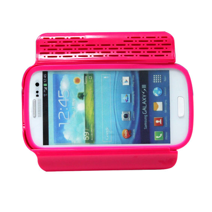 Red Silicone with Speaker Stand Galaxy S3 SIII i9300