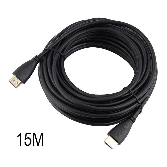 

15M Gold Plated High Speed HDMI Cable with Ethernet Connection V1.4 HD 1080P Male/Male - Black