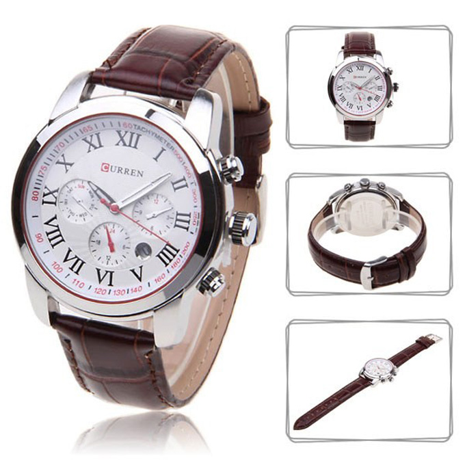 curren round dial analog watch