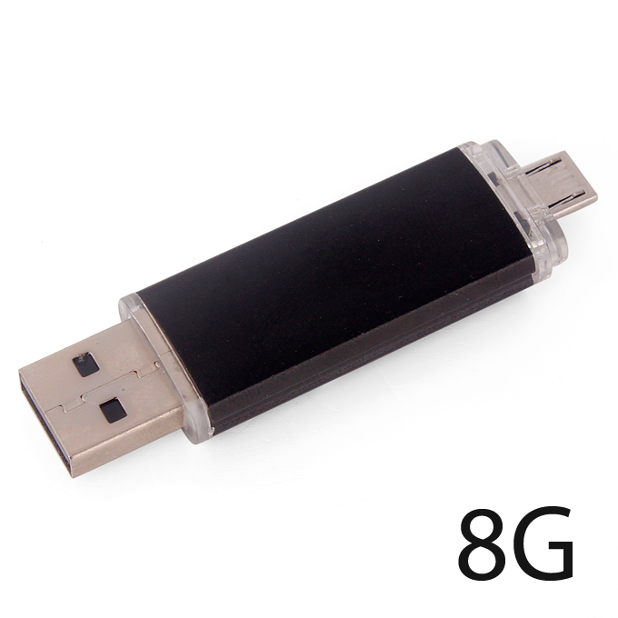 OTG External Storage Micro USB2.0 Drive Memory Stick 8G Black
