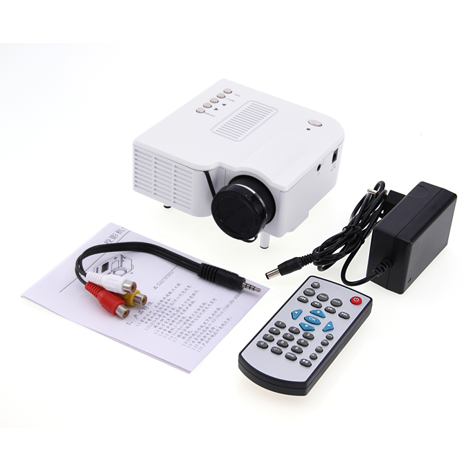 UC28+ 1080P HD 400LM 16770K LED LCD Projector with HDMI VGA Slots