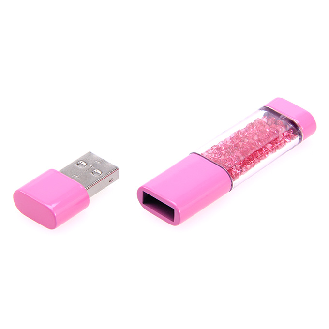 4G USB Flash Disk Memory Stick Drive with Blink CZ Diamond Pink