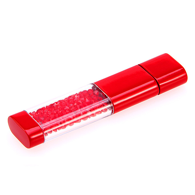4G USB Flash Disk Memory Stick Drive with Blink CZ Diamond Red