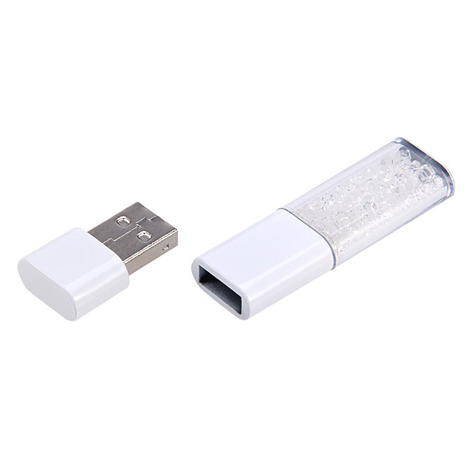 4G USB Flash Disk Memory Stick Drive with Blink CZ Diamond White