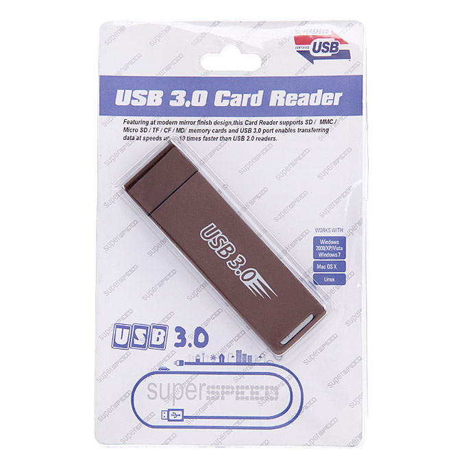 USB 3.0 Card Reader Supports SD/MMC/Micro SD/TF/CF/MD Memory Cards