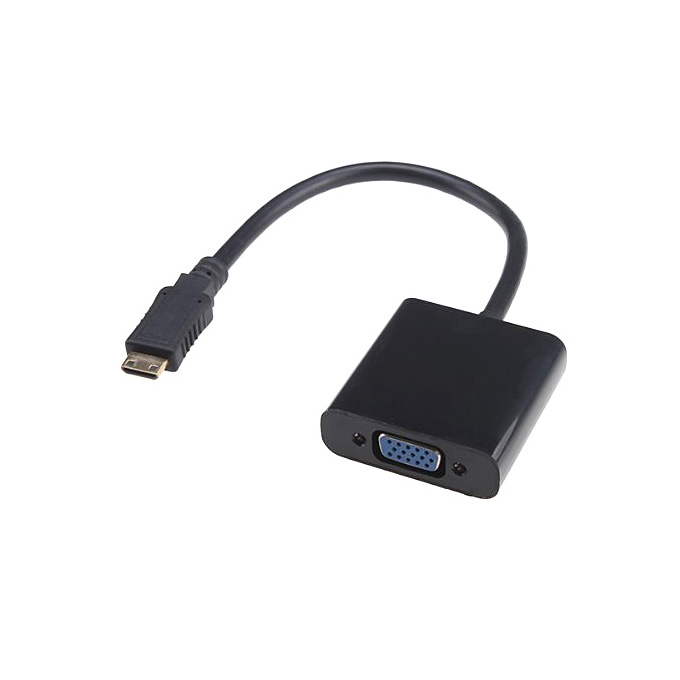 

Mini HDMI Male to VGA Female Video Converter Adapter Cable HD Support 1080P - Black