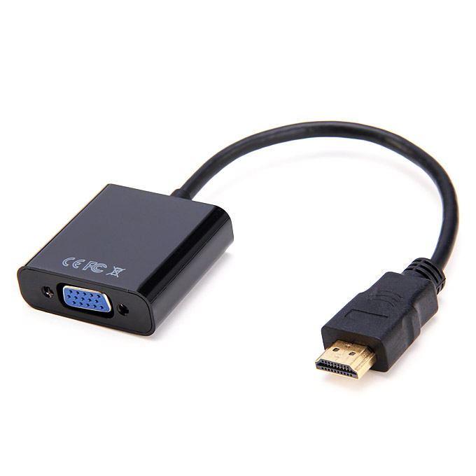 

1080p HDMI Male to VGA Female HDMI to VGA Video Converter Adapter Cable - Black
