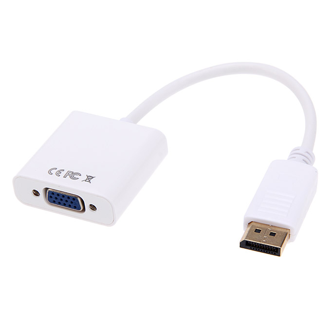 

Standard DisplayPort DP Male to VGA Female Adapter Cable - White
