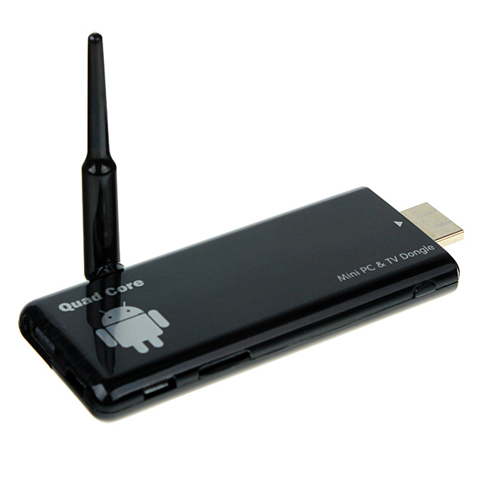 EU Plug CX-919 Rockchip RK3188T Cortex A9 1.4GHz Quad Core Google Android 4.2 Mini TV BOX Dongle 2G/8G Bluetooth External Wifi Antenna - Black