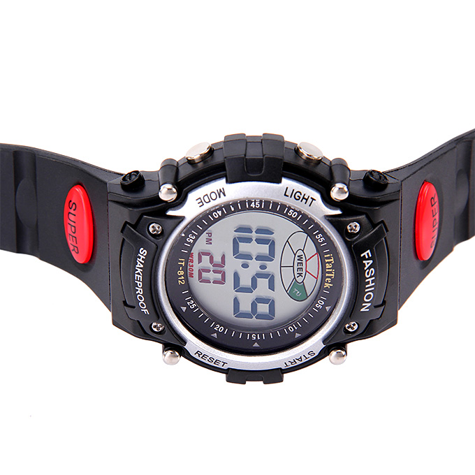 iTaiTek 812 Round Digital Sports Watch with Plastic Strap