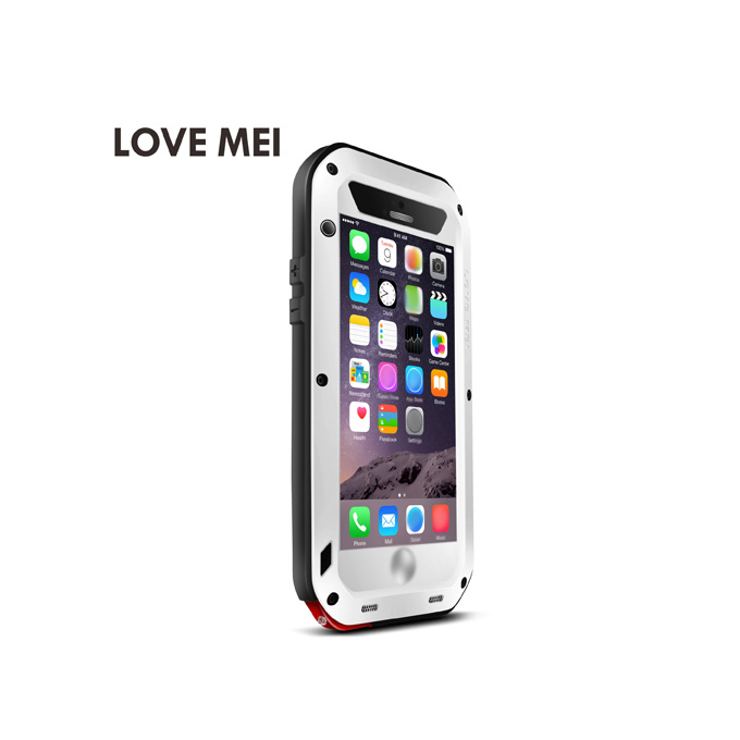 

LOVE MEI Water/Dirt/Shockproof Protective Metal and Silicon Cover Case for 5.5" iPhone 6 Plus - White
