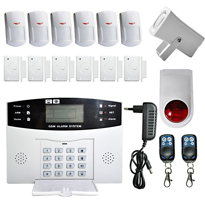 LCD WIRELESS SECURITY GSM AUTODIAL SMS HOME HOUSE OFFICE BURGLAR INTRUDER ALARM 