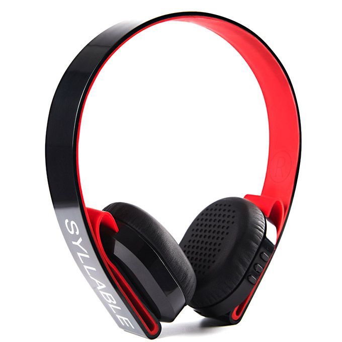 Syllable G600 Wireless Bluetooth 4.0 Headphone Earphone Deep Bass Built-in Mic / 40mm Speaker - Black + Red