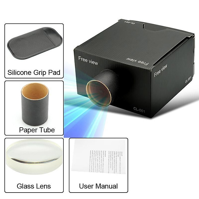 Freeview CL001 Cardboard DIY Mobile Phone Projector for Android iOS