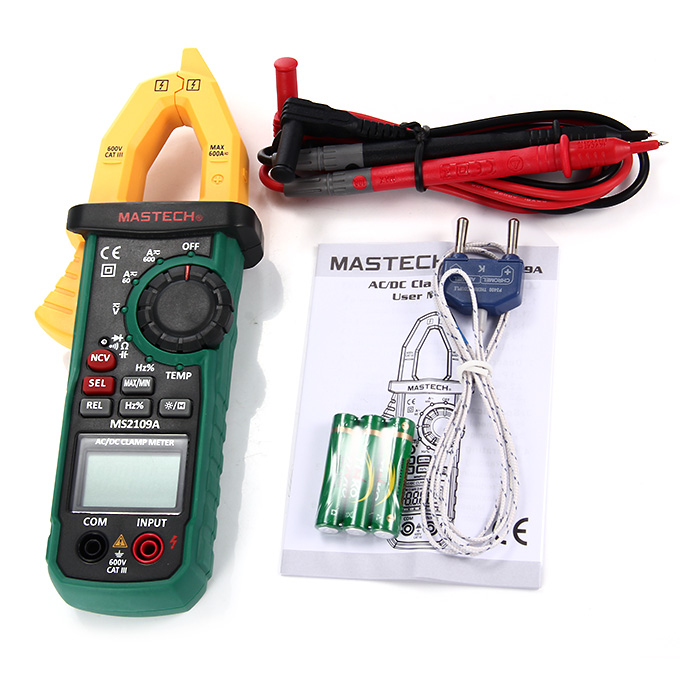 MASTECH MS2109A Digital Clamp Meter AC DC Current Voltage Resistance