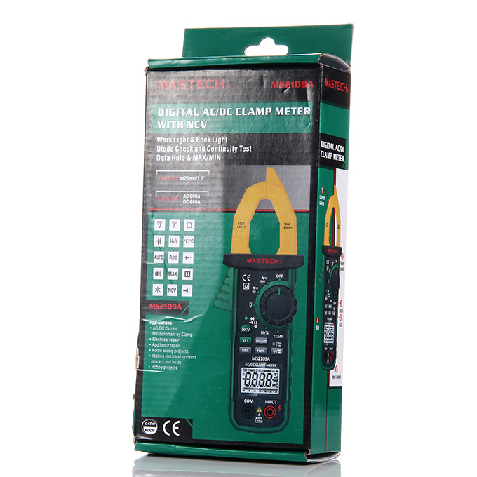 MASTECH MS2109A Digital Clamp Meter AC DC Current Voltage Resistance
