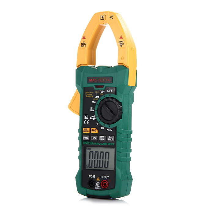 MASTECH MS2115A Digital Clamp Meter AC DC Current Voltage Resistance Tester