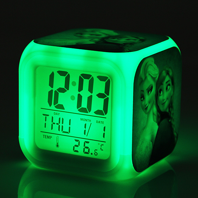 F001 Glowing LED Night Color Change Digital Alarm Clock w/ Tempreture