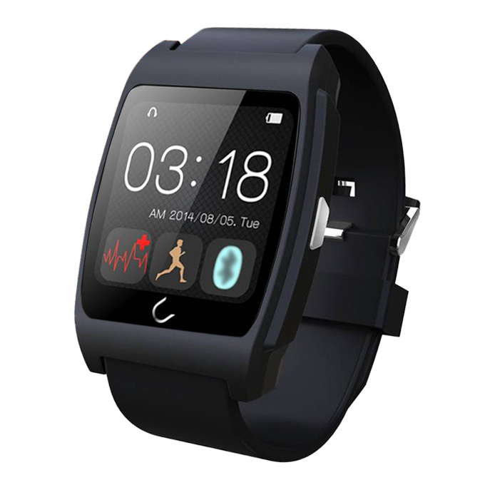 

UX 1.44" NFC Smart Watch BT4.0 Uwatch Anti Lost Sport Health Heart Rate Monitor For Android iOS - Black