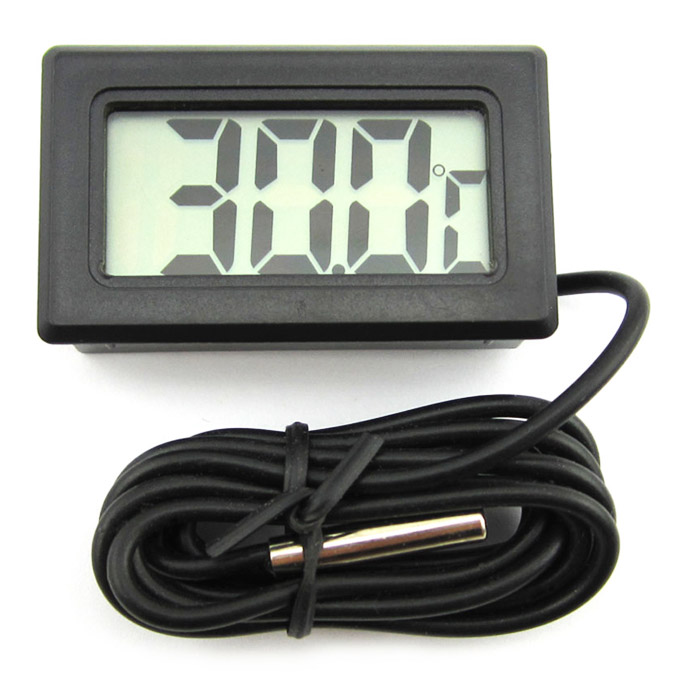 

1.6"LCD Digital Thermometer Electronic Thermometer Sensor With 1M Depth Waterproof 2Seconds To Refresh - Black