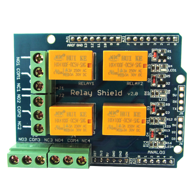 

Relay Shield V2.0 5V 4-Channel Relay Module W/ Serial Bluetooth Interface For Arduino UNO/MEGA2560/Leonardo