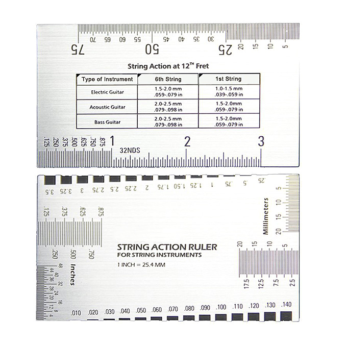 String Action Ruler Gauge Tool Caliper For Electric Bass Acoustic Guit