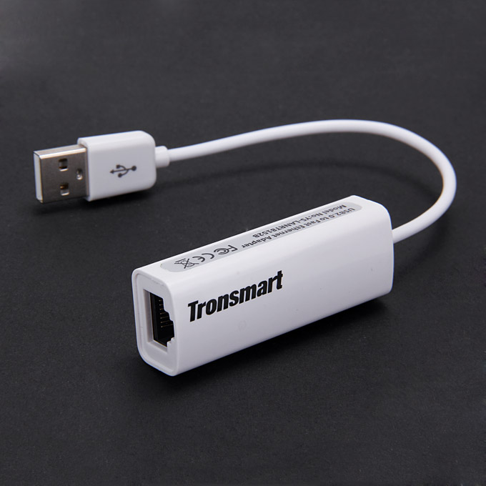 Tronsmart High Speed USB 2.0 to RJ45 LAN Ethernet Network Adapter for MINI PC TV Box Mac Tablet - White