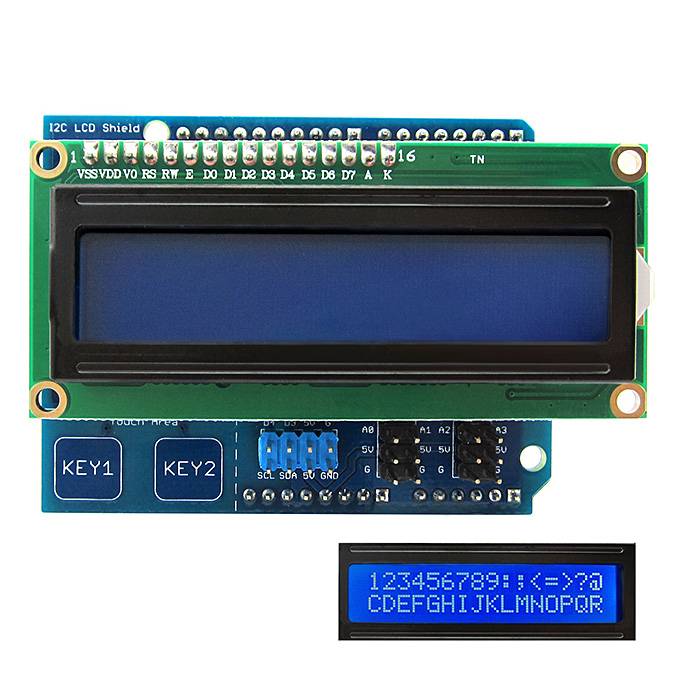 

I2C LCD 1602 Shield Display Module With Touch Keys White Backlight For Arduino UNO/Mega2560