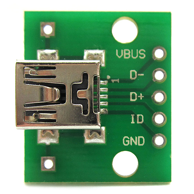 

Mini USB to 2.54mm DIP 5P Adapter Module for Breadboard DIY Projects