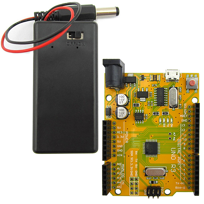 

Portable UNO R3 ATmega328P Development Board Improved Version + 9V Battery Case for Arduino