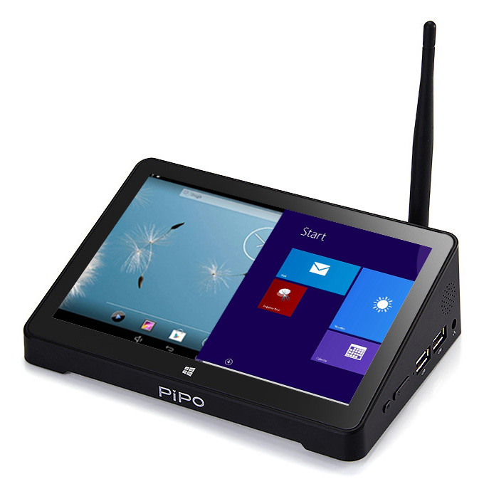 PIPO X8 Windows8.1 Android4.4 Dual Boot Intel Z3736F Quad Core Mini PC 7&quot;Tablet HDMI 2G/32G 802.11b/g/n LAN BT4.0 - Black