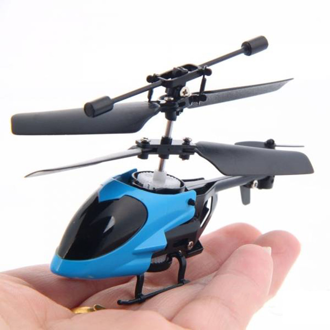 blue remote control helicopter