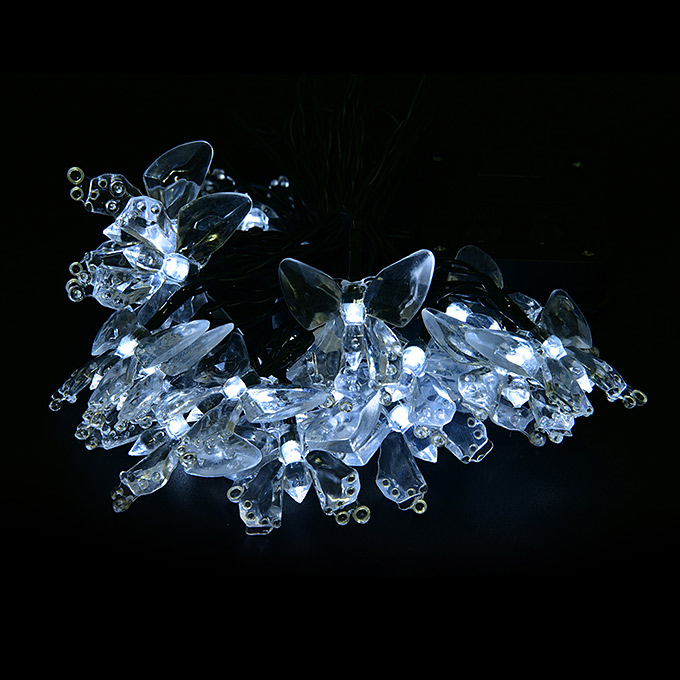 4 8m 20 Led Butterfly Solar Fairy String Lights Waterproof Lights For Garden Patio Path Christmas Indoor White