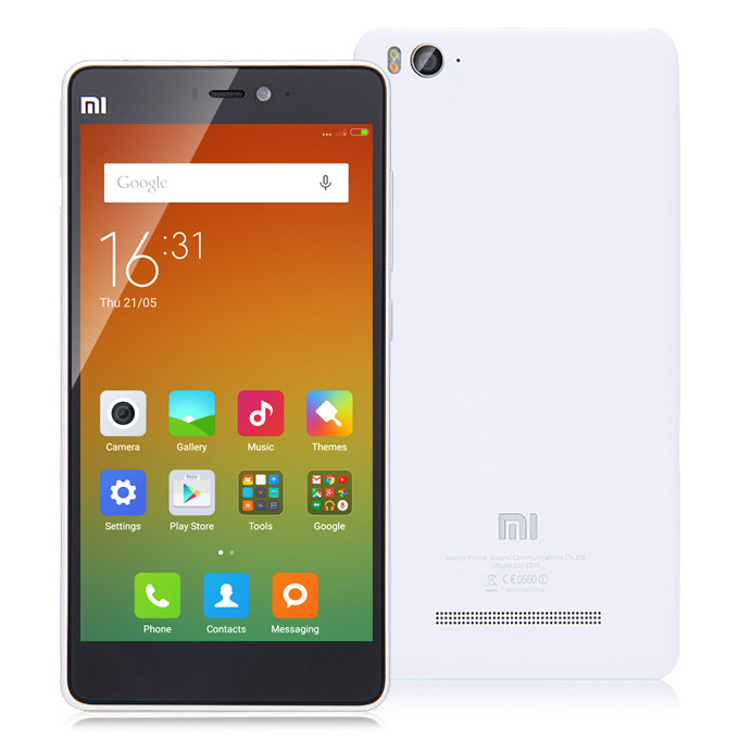 Xiaomi Mi4C 5.0inch Android 5.1 2GB 16GB Smartphone 4G FDD-LTE 64-bit Snapdragon 808 Hexa Core 1.8GHz 13.0MP 5.0MP USB Type-C Edge Tap - White