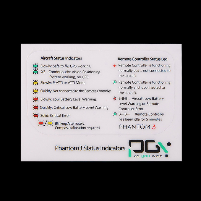 Status Indicator Sticker English Version for DJI Phantom 3 Transmitter