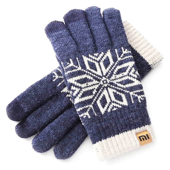 Original Xiaomi Gloves Warm Wool Gloves Unisex Gloves for IOS Android Touch Screen - Blue