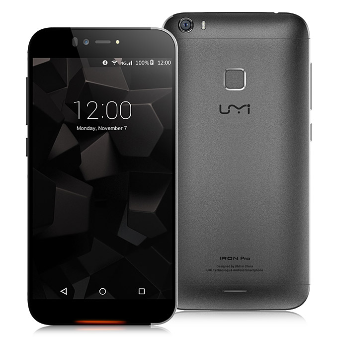UMI IRON Pro 4G LTE 5.5inch FHD Android 5.1 3GB 16GB Smartphone 64bit MTK6753 Octa Core 1.3GHz 13.0MP Touch ID - Black