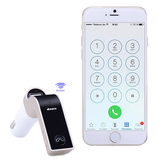 CARG7 USB Bluetooth V2.1+EDR Car Charger w/ Voltage Display TF